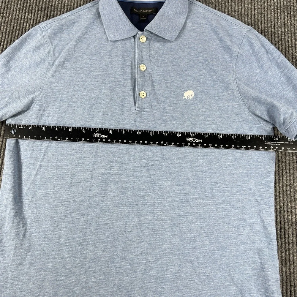 Banana Republic Polo Shirt Mens Medium‎ Blue Short Sleeve Classic Preppy